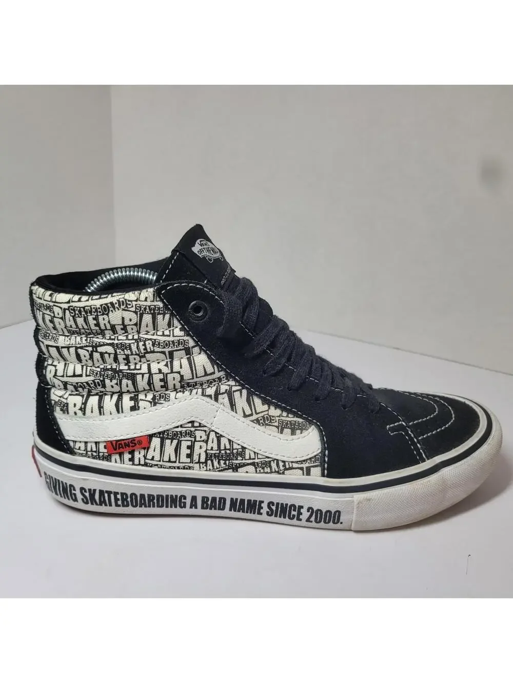 Vans Sk8-Hi Pro Baker Black White Skateboards Sneakers Sz 8.0